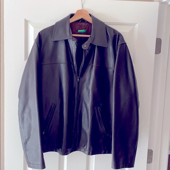 Benetton Leather Jacket - Picture 1 of 4